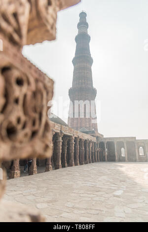 Qutb Minar, Weltkulturerbe der UNESCO, New Delhi, Indien, Asien Stockfoto