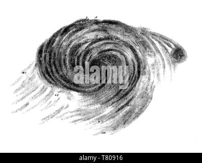 William Parsons, Whirlpool Galaxie, 1845 Stockfoto