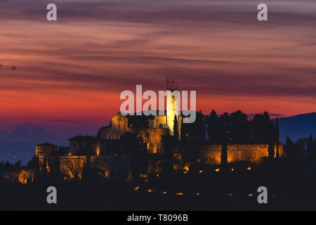 Schloss Cidneo in Brescia bei Sonnenuntergang, Provinz Brescia, Lombardei, Italien, Europa Stockfoto