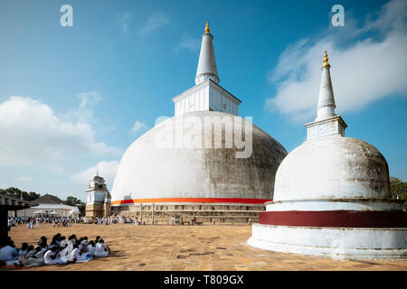 Saya ruwanweli Dagoba (Golden Sand Stupa), Anuradhapura, UNESCO-Weltkulturerbe, North Central Province, Sri Lanka, Asien Stockfoto