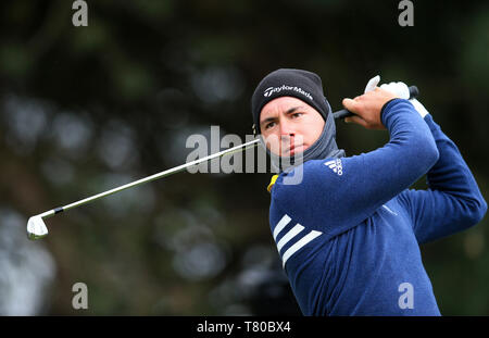 Hillside Golf Club, Southport, Großbritannien. 9. Mai, 2019. Betfred britischen Meister, bewirtet von Tommy Fleetwood, erste Runde; Lucas Herbert (AUS) spielen auf dem neunten Loch Credit: Aktion plus Sport/Alamy leben Nachrichten Stockfoto