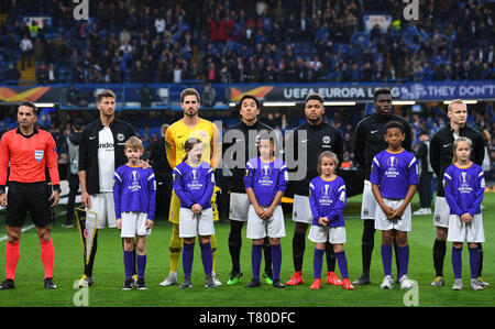 London, Großbritannien. 09 Mai, 2019. Eintracht Frankfurt. GES/Fussball: UEFA Europa League Halbfinale, Reverse: Chelsea - Eintracht Frankfurt, 09.05.2019 Sport: UEFA Europa League Halbfinale, Returnmatch, Chelsea FC - Eintracht Frankfurt, London, Mai 9, 2019 | Verwendung der weltweiten Kredit: dpa/Alamy leben Nachrichten Stockfoto