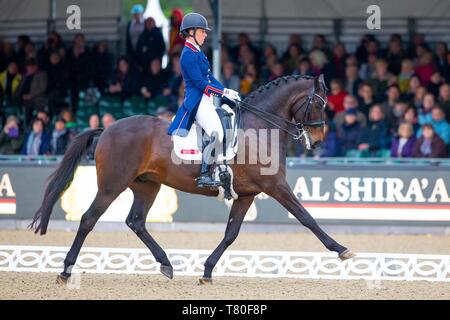 Windsor, Berkshire, Großbritannien. 09 Mai, 2019. Sieger. Charlotte Dujardin reiten Erlentanz. GBR. Die Al Shira' aa Grand Prix. CDI 4*. Dressur. Royal Windsor Horse Show. Windsor. Berkshire. Vereinigtes Königreich. GBR. 09.05.2019. Credit: Sport in Bildern/Alamy leben Nachrichten Stockfoto