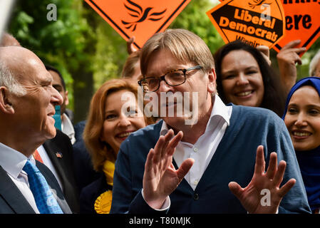 Camden, London, UK. 10. Mai 2019. Die Fraktion der Liberalen und Demokratischen EU-Wahlkampagne Veranstaltung mit Guy Verhofstadt und Vince Cable in Camden. Quelle: Matthew Chattle/Alamy leben Nachrichten Stockfoto