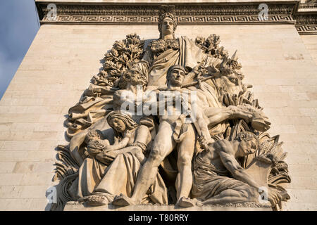 Entlastung der Frieden von 1815 bin Triumphbogens Arc de Triomphe, Paris, Frankreich | Skulptur La Paix de 1815 am Triumphbogen Triumphbogen, Paris, Stockfoto