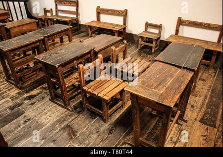 MATSUMOTO, Japan - 26. MÄRZ 2019: Unterricht in der alten Schule in Kaichi Matsumoto, Nagano Prefecture, Japan Stockfoto