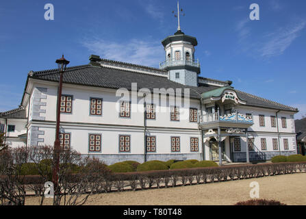 MATSUMOTO, Japan - 26. MÄRZ 2019: Alte Kaichi Schule in Matsumoto, Nagano Prefecture, Japan Stockfoto