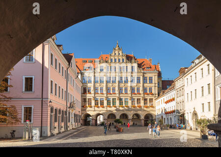 Neues Rathaus am Untermarkt Square, Görlitz, Sachsen, Deutschland, Europa Stockfoto