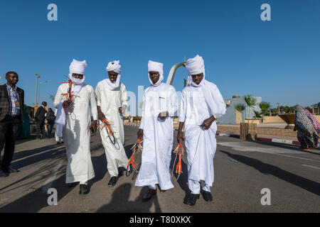 Toubou Tanz, Tribal Festival, Place de la Nation, N'Djamena, Tschad, Afrika Stockfoto