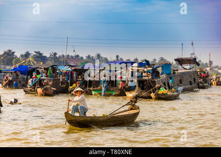 Der schwimmende Markt außerhalb von Can Tho, Vietnam, Indochina, Südostasien, Asien Stockfoto