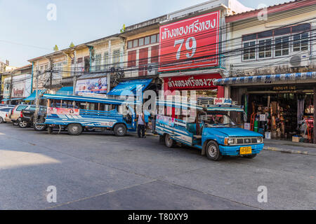 Local Bus verkehr in Phuket Altstadt, Phuket, Thailand, Südostasien, Asien Stockfoto