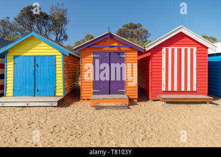 Brighton Beach Baden Boxen in der Nähe von Melbourne, Australien Stockfoto