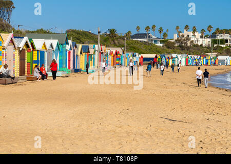 Brighton Beach Baden Boxen in der Nähe von Melbourne, Australien Stockfoto