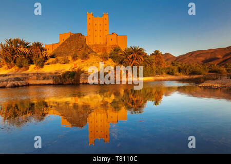 Ait Hamou ou sagte Kasbah, Draa Fluss, Draa-tal, Marokko, Nordafrika, Afrika Stockfoto