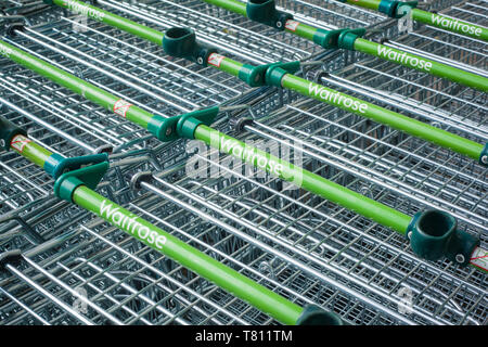 Eine abstrakte detail Waitrose Einkaufswagen. Stockfoto