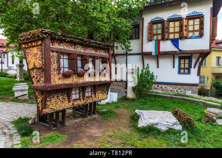 Haus aus der Zeit der Bulgarischen Wiedergeburt in der Altstadt von Plovdiv, der Europäischen Kulturhauptstadt, Bulgarien, Europa Stockfoto