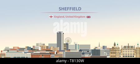 Sheffield City Skyline auf schönen Tages Hintergrund Vector Illustration Stock Vektor