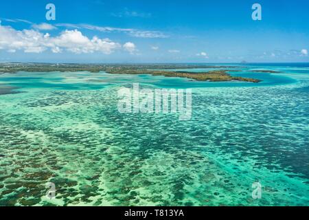 Mauritius, Riviere du Rempart Bezirk, Grand Gaube, wasserflugzeug Flug auf die Lagune Stockfoto