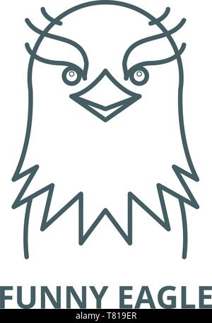 Lustige eagle vector Symbol Leitung, lineare Konzept erläutern, Zeichen, Symbol Stock Vektor