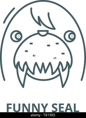 Lustige Dichtung vektor Symbol Leitung, lineare Konzept erläutern, Zeichen, Symbol Stock Vektor