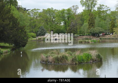 Einen ruhigen Spaziergang durch den wunderschönen Park Pitville, Cheltenham. Gloucestershire, England Stockfoto