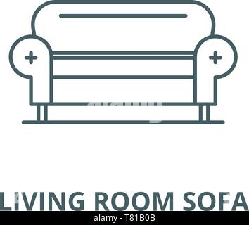 Wohnzimmer Sofa vektor Symbol Leitung, lineare Konzept erläutern, Zeichen, Symbol Stock Vektor