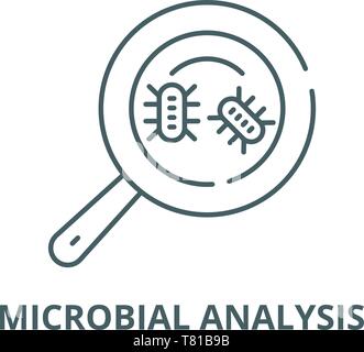 Die mikrobiologische Analyse vektor Symbol Leitung, lineare Konzept erläutern, Zeichen, Symbol Stock Vektor