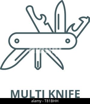 Multi Messer vektor Symbol Leitung, lineare Konzept erläutern, Zeichen, Symbol Stock Vektor