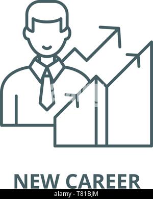 Neue Karriere vektor Symbol Leitung, lineare Konzept erläutern, Zeichen, Symbol Stock Vektor