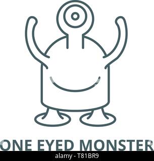 One Eyed Monster vektor Symbol Leitung, lineare Konzept erläutern, Zeichen, Symbol Stock Vektor