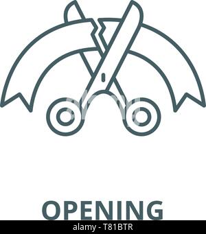 Öffnen vector Symbol Leitung, lineare Konzept erläutern, Zeichen, Symbol Stock Vektor