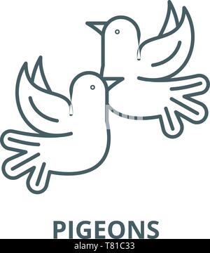 Tauben vektor Symbol Leitung, lineare Konzept erläutern, Zeichen, Symbol Stock Vektor