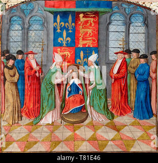 König Heinrich VI. von England ist als König von Frankreich im 15. Jahrhundert gekrönt Stockfoto