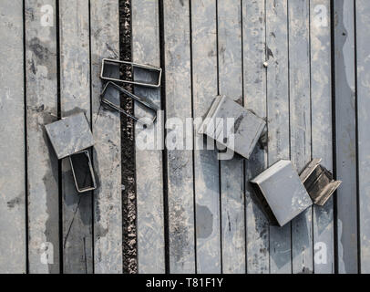 Kastenprofile Material Stahl für das Haus Struktur vorbereiten Stockfoto