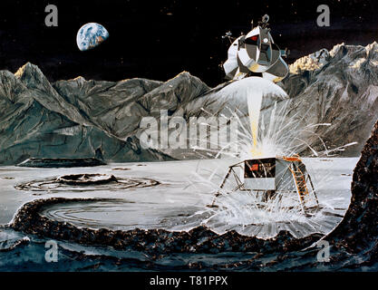 Apollo 11 Lunar Module Aufstieg, Künstler Konzept Stockfoto