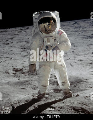 Apollo 11, Astronaut Buzz Aldrin Moonwalk, 1969 Stockfoto