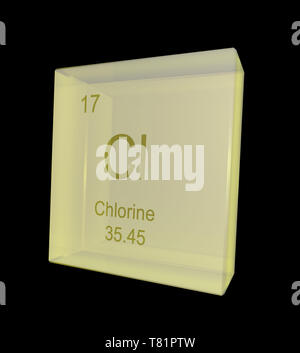 Chlor, chemisches Element, Symbol, Abbildung Stockfoto