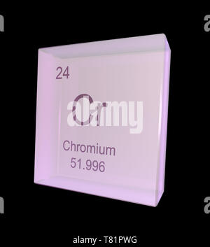 Chrom, chemisches Element, Symbol, Abbildung Stockfoto