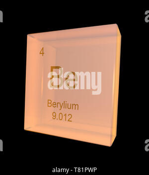 Beryllium, chemisches Element, Symbol, Abbildung Stockfoto