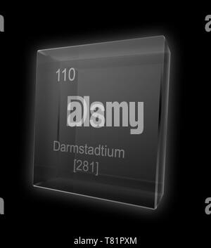 Darmstadtium, chemisches Element, Symbol, Abbildung Stockfoto