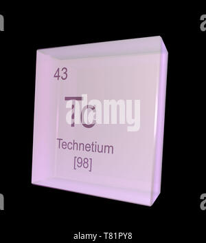 Technetium, chemisches Element, Symbol, Abbildung Stockfoto