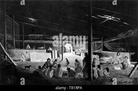 Klallam indischen Winter Lager Stockfoto