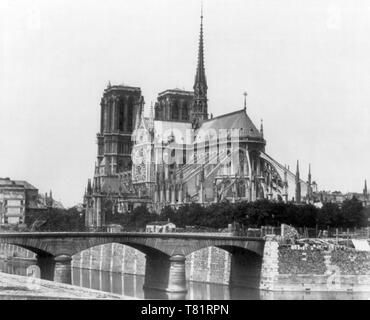 Notre-Dame de Paris, 1850 s Stockfoto