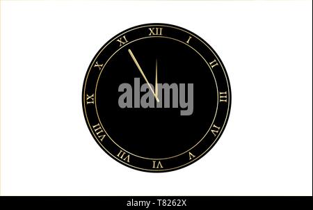 Retro Uhr mit römischen Ziffern Vector Illustration auf weißem Hintergrund Stock Vektor