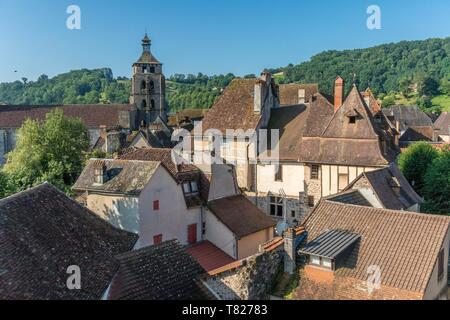 Frankreich, Correze, Tal der Dordogne, Beaulieu Sur Dordogne, allgemeine Ansicht der Altstadt Stockfoto