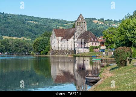 Frankreich, Correze, Tal der Dordogne, Beaulieu Sur Dordogne, Büßer Kapelle am Ufer der Dordogne Stockfoto
