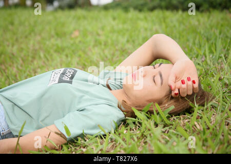 Künstlerische Foto eines schlafenden Mädchen Stockfoto
