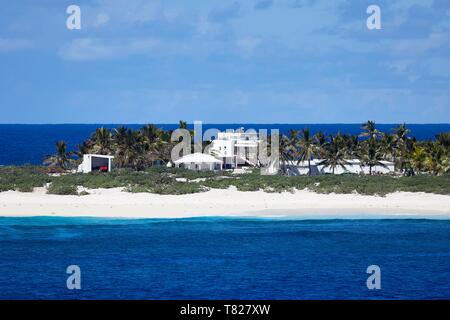 Frankreich, Indischer Ozean, Französische Süd- und Antarktisgebiete, verstreute Inseln Tromelin Island und seine permanente Station Stockfoto