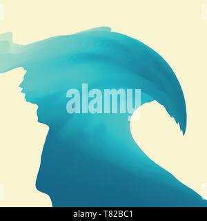 Zusammenfassung Hintergrund mit Wellen. Wasser Oberfläche. Dynamische Wirkung. Vector Illustration für Ihr Design. Stock Vektor