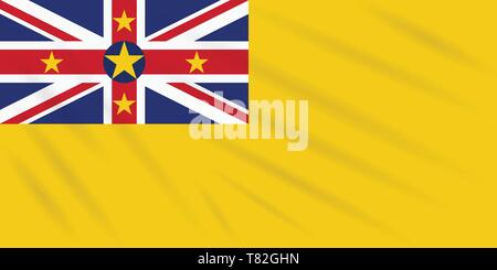 Flagge Niue schwanken im Wind, realistische Vektor Stock Vektor